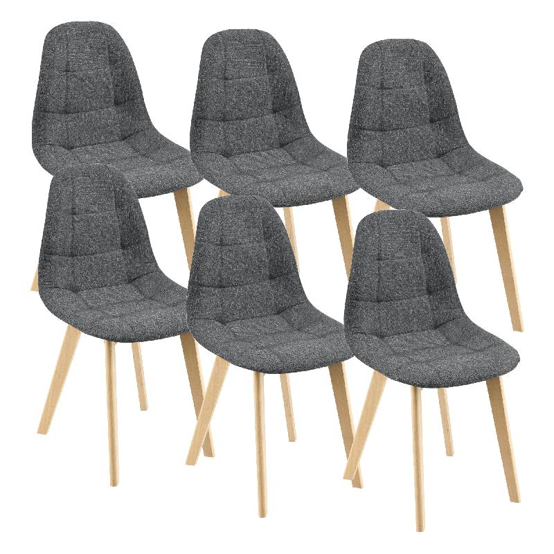 LOT DE 6 CHAISES DE SALLE À MANGER 86 X 53 X 47 CM GRIS FONCÉ 03_0006788_0