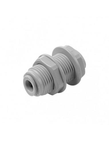 Passe cloison - Raccord droit traversant - osmoseur DMFIT - pour tube 1/4 ou 3/8_0
