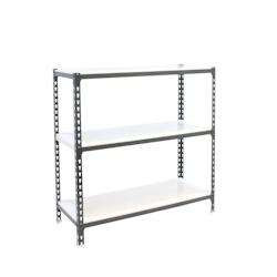 PROREGAL Étagère pour charges lourdes BABY METAL SHARK | HxLxP 90x100x30cm | Charge du compartiment 180kg | Blanc anthracite - gris métal PR_RS139-77_0