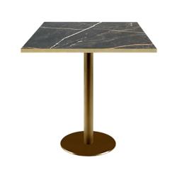 Restootab - Table 70x70cm Rome bistrot marbre feu - noir fonte 3701665200886_0