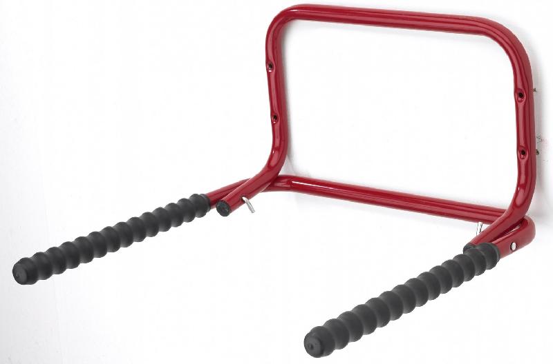 Support rabattable pour 2 vélos MOTTEZ - acier rouge - h.30 x l.52 x p.51 cm - charge max 50 kg_0