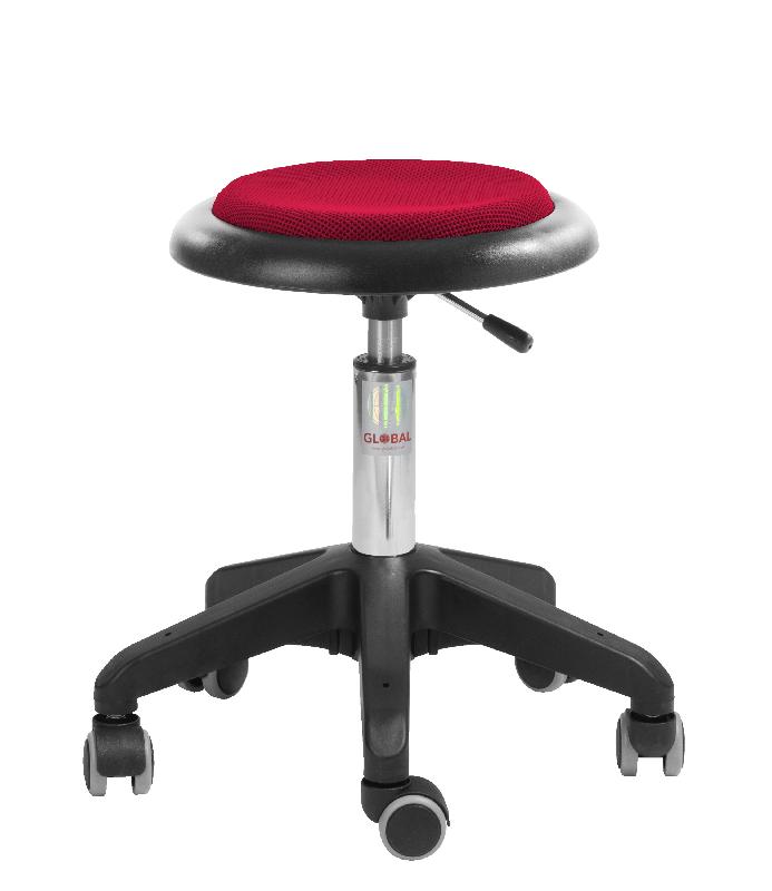 Tabouret professionnel petite enfance – Micro Octopus Global Stole Tissu 3D rouge - réglable en hauteur_0