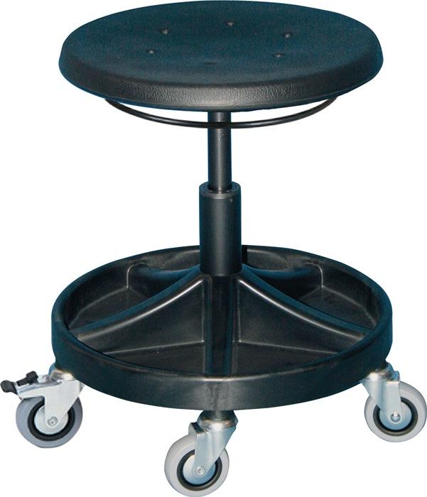 Tabourets pivotants avec roulettes mousse PU noire réglage hauteur du siège 400-530 mm LOTZ_0