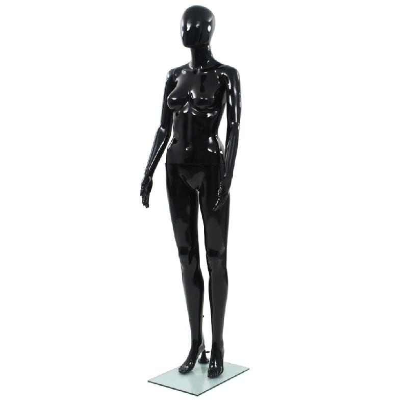 Vidaxl mannequin femme corps complet base verre noir brillant 175 cm 142929_0