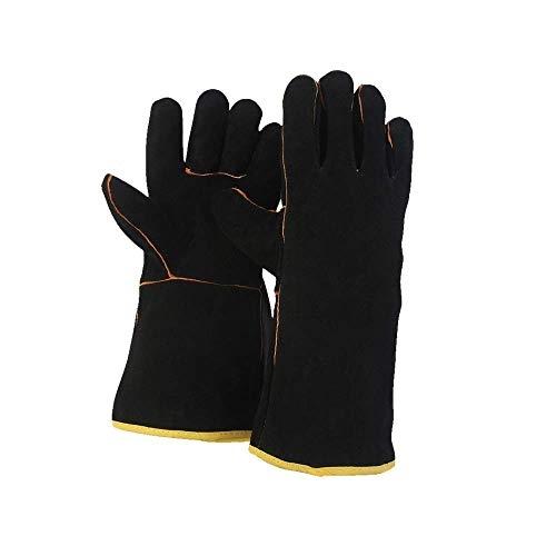FZTEY - Gants résistants à la chaleur et au feu, en cuir de vache, 355 mm, idéal pour soudeurs et travaux à haute température_0