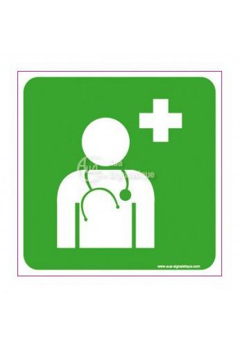 Panneau médecin 3039-ca-v-130x130 - signalisations sécurité travail - AUA Signalétique - dimensions : 130x130 mm_0