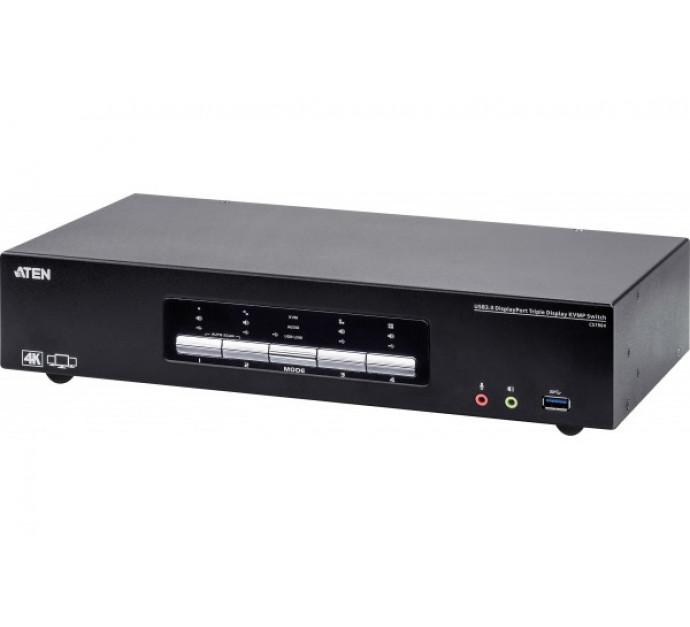 Aten CS1964 - Commutateur KVMP+ triple DisplayPort 4K USB 3.0/audio - 4 ports - Réf. 261965_0