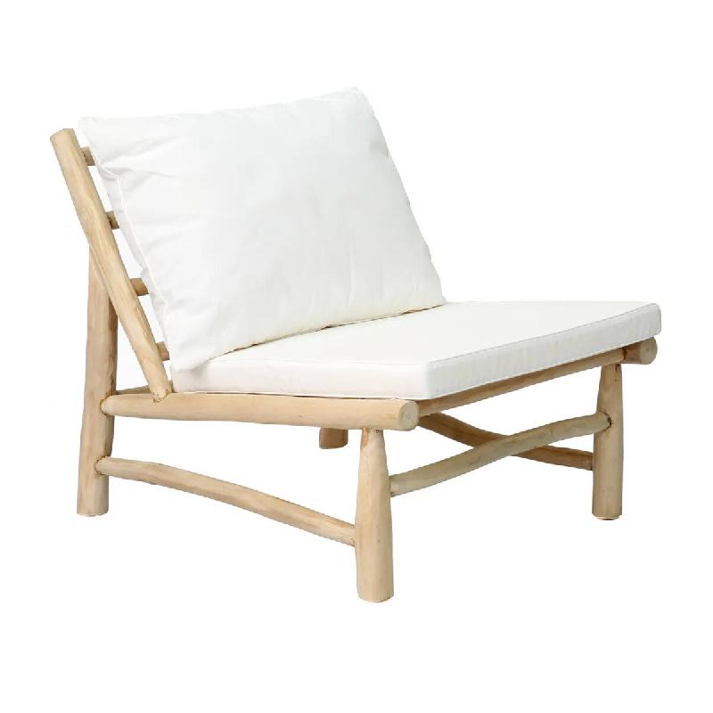 Bazar Bizar Canapé 1 place en bois de teck 70x80x75 cm blanc naturel - multicolore Matériau naturel JACA002NW-70_0