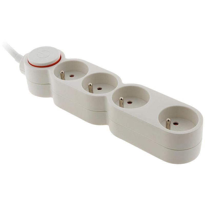 Bloc 3 Prises 16A 2P+T avec interrupteur Blanc Zenitech Bloc 3 Prises 16A 2P+T avec interrupteur Blanc Zenitech