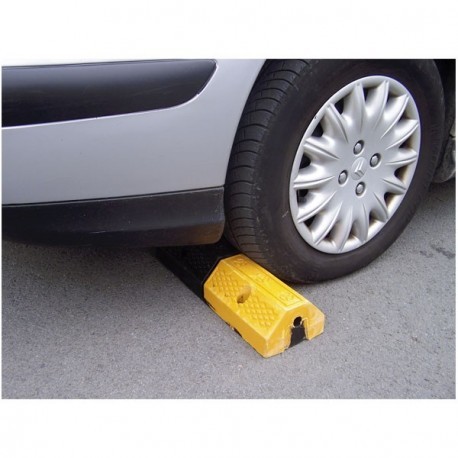 Bordures de séparation de parking - bicolores jaune et noir - caoutchouc recyclé - passage de câbles jusqu'à 22 mm_0