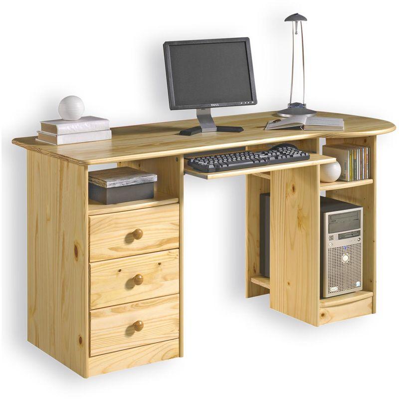 Caisson de bureau style nature en pin massif Limon