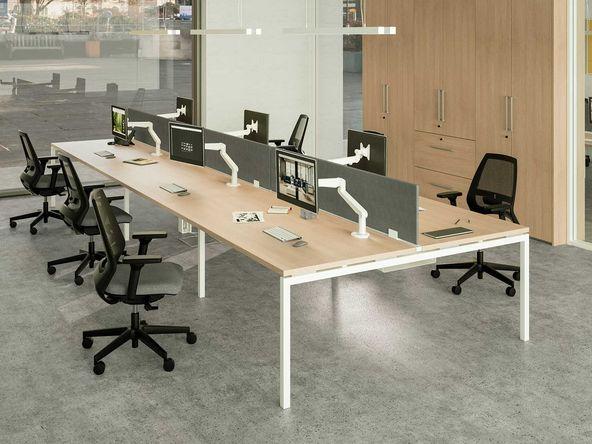 Bureau pour 6 personnes open space bois blanc_0