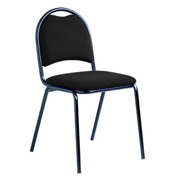 Chaise pour salle à manger - revêtement tissu noir - sobre et confortable_0