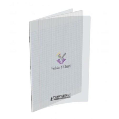 CONQUERANT Lot de 20 Cahier Poésie & Chant Classique PP piqué 24x32, 48p./24 feuilles 90g/m², Séyès/uni, incolore - 3020120014784_0
