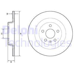 Disque de frein ventilé Delphi BG4950C - boîte de 2 disques pour montage arrière_0
