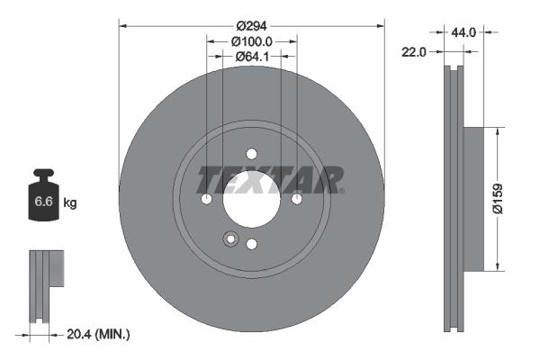 Disque de frein ventilé Textar 92183503 - boîte de 1 disque_0