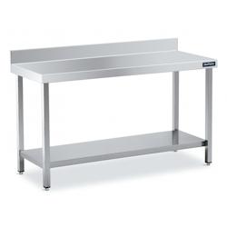 Distform Table Adossée en Inox avec 1 étagère Profondeur 600 mm Acier inoxydable 800x600x600x850mm - 698142983833_0