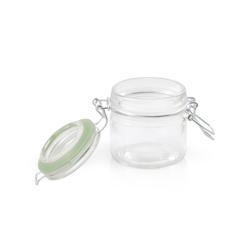 ECOLOMIQUE - 12 Pcs - Mini bocal en verre avec joint silicone vert clair - 100 ml, Diam: 5,8 cm, Hauteur: 7 cm - ECO210BOKA100 - transparent verre ECO_0