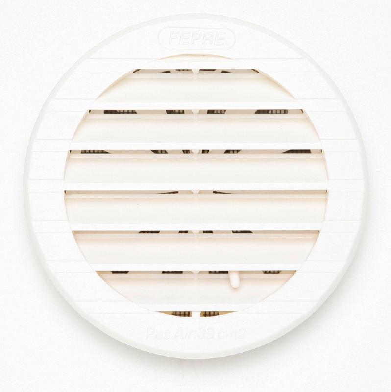 Grille d'aération ABS naturel - Diamètre 12 cm - Réglable et anti-insectes pour intérieur et extérieur_0