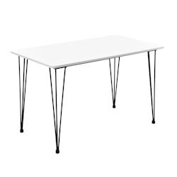 Helloshop26 - Table de salle à manger cuisine salon pour 4 personnes plateau MDF pieds acier épingle à cheveux 120 x 70 x 75 cm noir 03_0004275 - 3_0