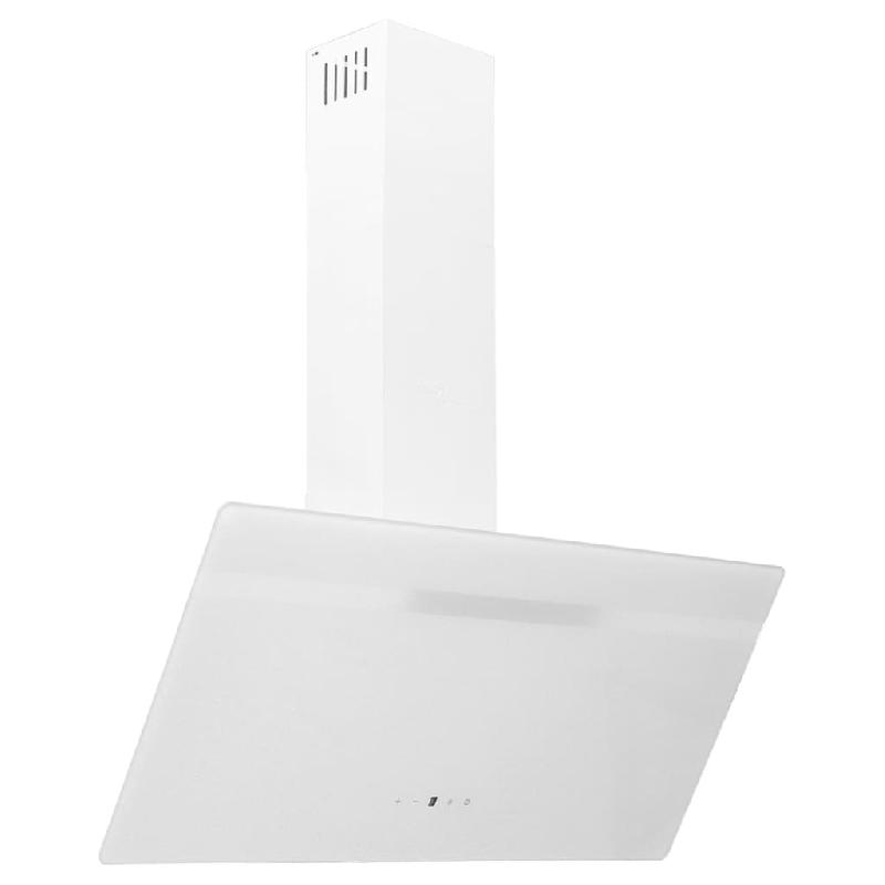 HOTTE MURALE 90 CM ACIER ET VERRE TREMPÉ BLANC 02_0005847_0