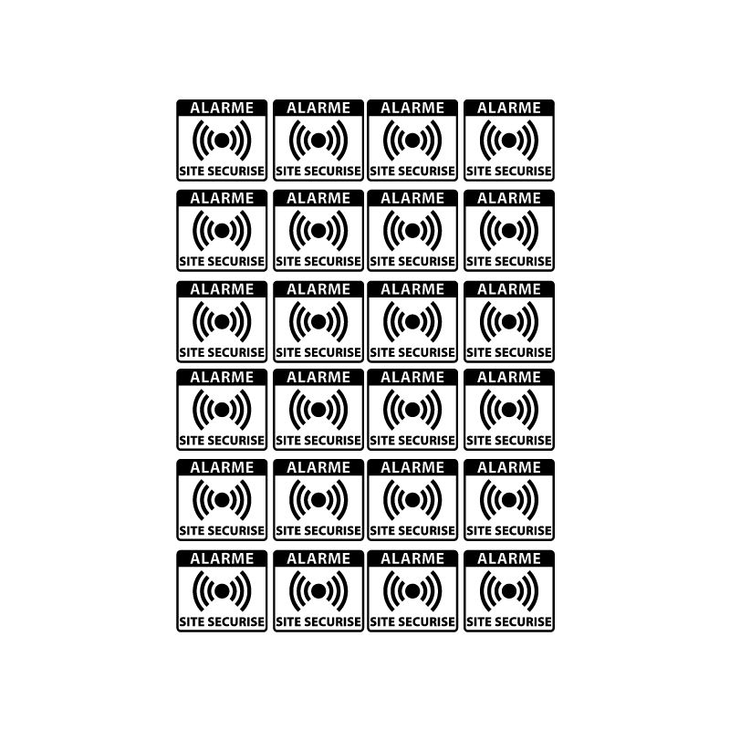 Imp-aa1010-zs - autocollant alarme - zone stickers - transparent