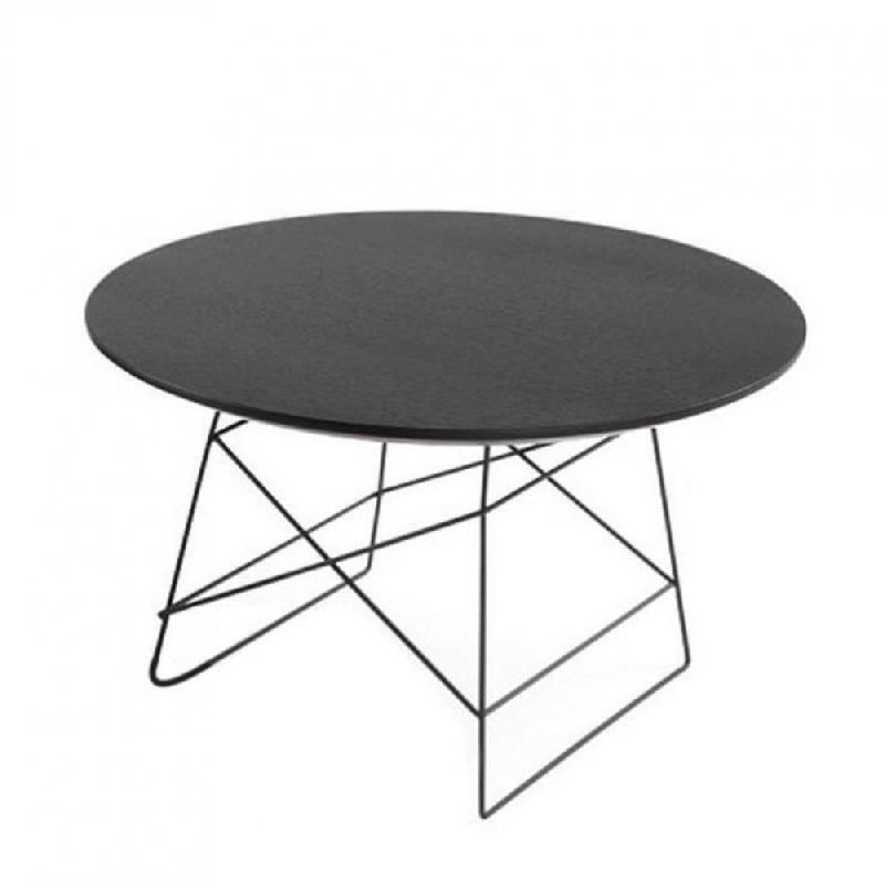 Innovation Living - Table basse design GRIDS taille M chêne wengé avec piétement en acier noir_0