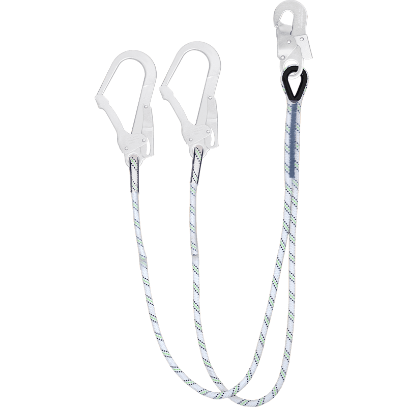Longe double en polyamide tressé Ø11 - Sans absorbeur - REF : 81222 - Antichute avec boucles cossées et gaine transparente_0