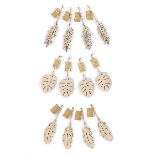 LOT DE 12 FORMES A DECORER GRAINE CREATIVE , PLUMES, FEUILLES, MONSTERA, ASSORTIES