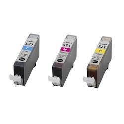 Pack de 3 cartouches d'encre authentique  Canon CLI521 Couleur  - programme SECOND - multicolore 3701352378881_0