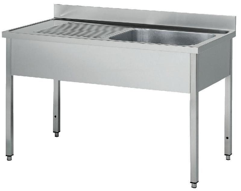 Plonge inox 1 bac - Égouttoir à gauche - Profondeur 700 mm - Longueur 1200 ou 1400 mm - NOSEM_0