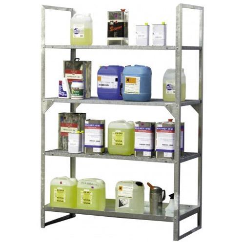 Rayonnage acier galvanisé sur 4 étages - 13/20 - Pour produits non corrosifs - CEMO - Référence 7820_0