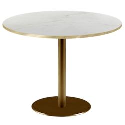 Restootab - Table Ø120cm Rome bistrot marbre translucide - blanc fonte 3701665200459_0