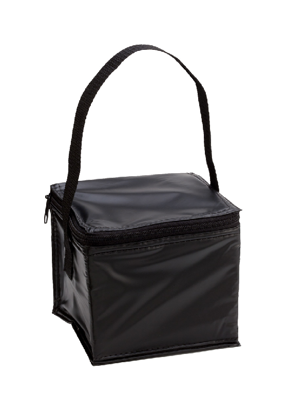 Sac isotherme - fermeture-éclair en PVC - renfort en aluminium - pour 4 boîtes de 0,33 l - couleur noire_0