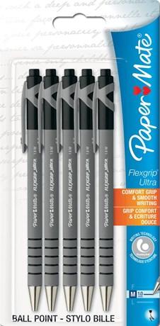 STYLO BILLE FLEXGRIP ULTRA RÉTRACTABLE NOIR (VENDU PAR 5)