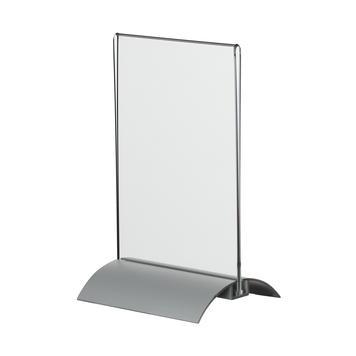 Support porte-menus Laurus - 2 faces - Format A6 - Socle aluminium et étui en verre acrylique_0