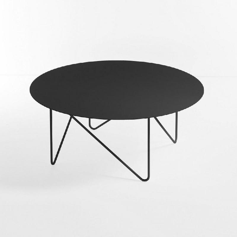 Table basse ronde SHAPE - acier noir sablé - Ø90 cm - style contemporain - PEZZANI ITALIA_0