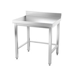 Table de travail en inox 800 x 700 mm adossée avec renfort PREMIUM / GOLDINOX - inox 3701770803620_0