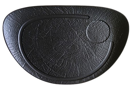 ASSIETTE OVALE VULCANIA NOIR 37 X 25 CM