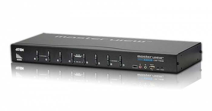 ATEN CS1768 - Déport KVM 8 voies - Résolution DVI 1920x1200 / VGA 2048x1536 - Hub USB 2.0 intégré - Support audio 2.1_0