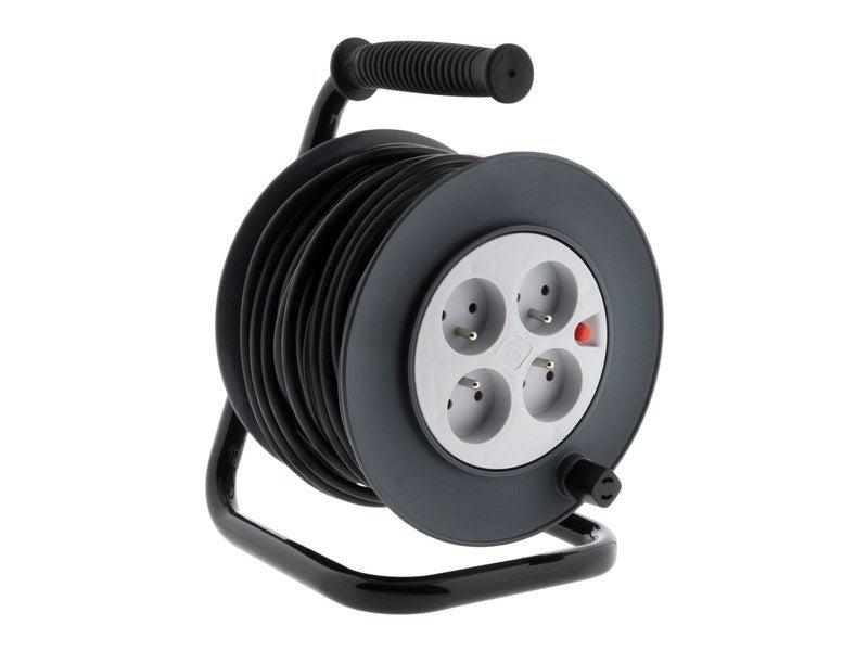 Enrouleur de câble électrique ménager - ZENITECH - 15 m HO5VVF 3G1.5 - 4 prises avec terre - IP20_0