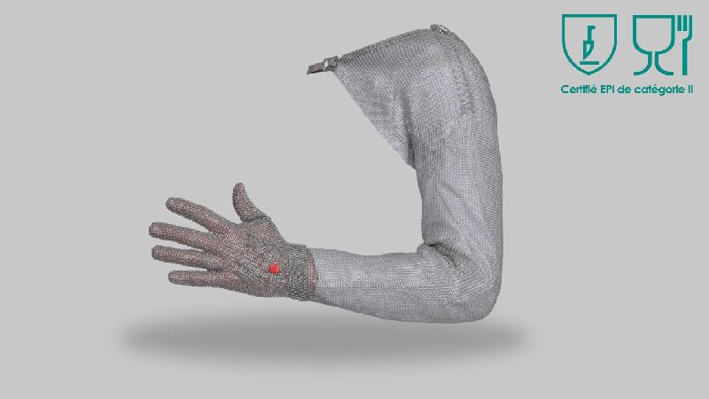 Gants épaule cotte de maille inox agro-alimentaire WILCOFLEX fabriqués en France - GCMWFINX-MN03/GME_0