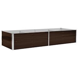 Helloshop26 - Jardinière lit surélevé plantes fleurs jardin 240 x 80 x 45 cm acier galvanisé marron 02_0001218 - 3000075871533_0