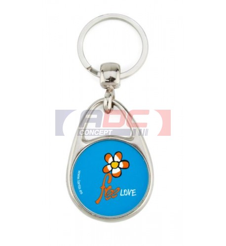 Lot de 100 porte-clés métalliques - Modèle MS-30D rond 2 faces personnalisable Ø 30 mm_0