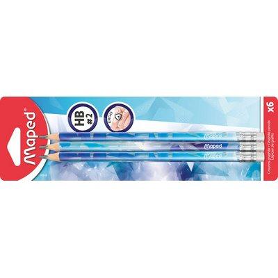 LOT DE 8 - CRAYON DE PAPIER ARCTIC, AVEC GOMME, HB, BLISTER DE 6