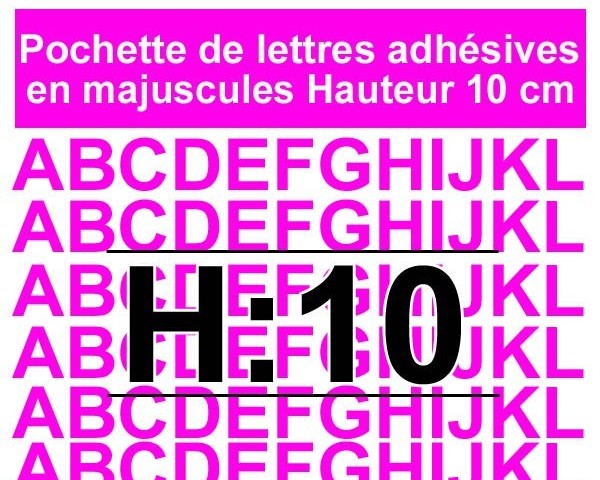 Lettre autocollante h10 cm