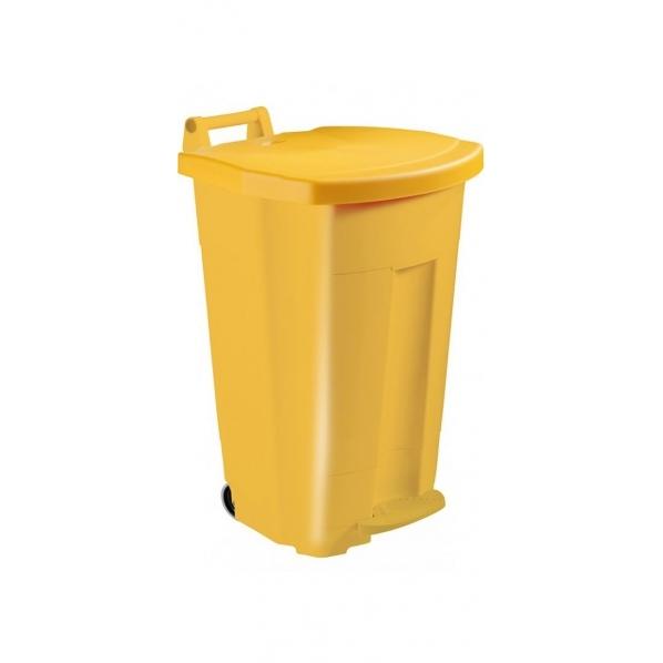 Poubelle mobile à pédale 90 litres - corps couleur Jaune_0