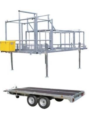 Remorque échafaudage R200 - Tubesca - 160 m² - double essieux, compacte et facile à tracter_0