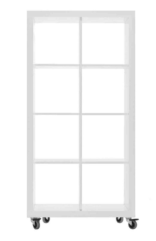 Rolly 2x4 / etagère sur roulettes h172 x l86 cm blanc