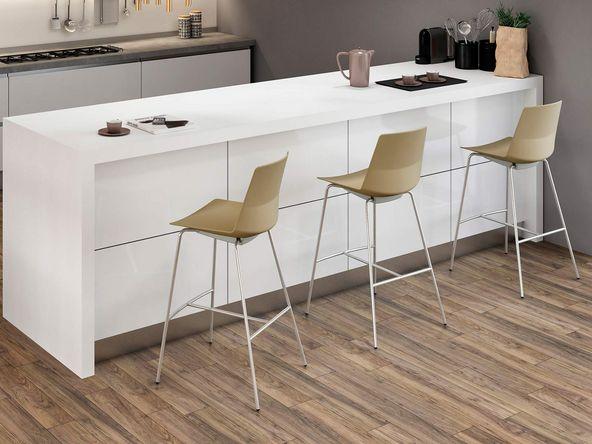Lot de 2 chaises hautes Origami en polypropylène avec pieds chromés_0